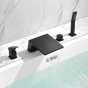 Deck Mount Roman Tub Faucet with Sprayer Waterfall Tub Filler with Hand Shower, Single Handle Bathtub Faucet Set with Handheld Shower Head, Valve and Trim Included deck-mount-roman-tub-faucet-with-sprayer-waterfall-tub-filler-with-hand-shower-single-handle-bathtub-faucet-set-with-handheld-shower-head-valve-and-trim-included 
