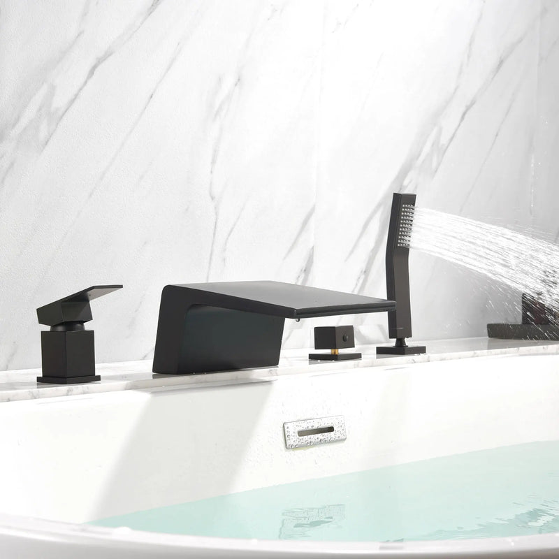 Deck Mount Roman Tub Faucet with Sprayer Waterfall Tub Filler with Hand Shower, Single Handle Bathtub Faucet Set with Handheld Shower Head, Valve and Trim Included deck-mount-roman-tub-faucet-with-sprayer-waterfall-tub-filler-with-hand-shower-single-handle-bathtub-faucet-set-with-handheld-shower-head-valve-and-trim-included 