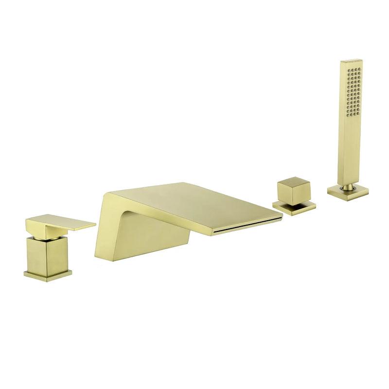 Deck Mount Roman Tub Faucet with Sprayer Waterfall Tub Filler with Hand Shower, Single Handle Bathtub Faucet Set with Handheld Shower Head, Valve and Trim Included deck-mount-roman-tub-faucet-with-sprayer-waterfall-tub-filler-with-hand-shower-single-handle-bathtub-faucet-set-with-handheld-shower-head-valve-and-trim-included 
