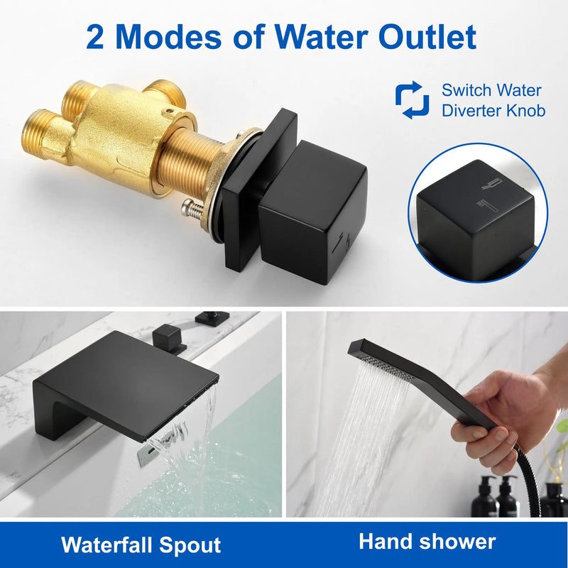 Deck Mount Roman Tub Faucet with Sprayer Waterfall Tub Filler with Hand Shower, Single Handle Bathtub Faucet Set with Handheld Shower Head, Valve and Trim Included deck-mount-roman-tub-faucet-with-sprayer-waterfall-tub-filler-with-hand-shower-single-handle-bathtub-faucet-set-with-handheld-shower-head-valve-and-trim-included 