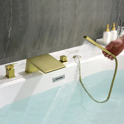 Deck Mount Roman Tub Faucet with Sprayer Waterfall Tub Filler with Hand Shower, Single Handle Bathtub Faucet Set with Handheld Shower Head, Valve and Trim Included deck-mount-roman-tub-faucet-with-sprayer-waterfall-tub-filler-with-hand-shower-single-handle-bathtub-faucet-set-with-handheld-shower-head-valve-and-trim-included 