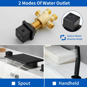 Deck Mounted Bath Filler Widespread Five-Piece Bathtub Faucet with Pull-Out Handheld Shower deck-mounted-bath-filler-widespread-five-piece-bathtub-faucet-with-pull-out-handheld-shower 