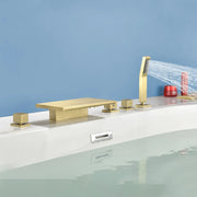 Deck Mounted Bath Filler Widespread Five-Piece Bathtub Faucet with Pull-Out Handheld Shower deck-mounted-bath-filler-widespread-five-piece-bathtub-faucet-with-pull-out-handheld-shower 