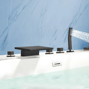 Deck Mounted Bath Filler Widespread Five-Piece Bathtub Faucet with Pull-Out Handheld Shower deck-mounted-bath-filler-widespread-five-piece-bathtub-faucet-with-pull-out-handheld-shower 