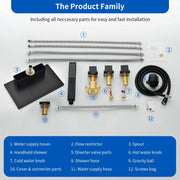Deck Mounted Bath Filler Widespread Five-Piece Bathtub Faucet with Pull-Out Handheld Shower deck-mounted-bath-filler-widespread-five-piece-bathtub-faucet-with-pull-out-handheld-shower 
