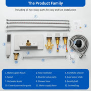 Deck Mounted Bath Filler Widespread Five-Piece Bathtub Faucet with Pull-Out Handheld Shower deck-mounted-bath-filler-widespread-five-piece-bathtub-faucet-with-pull-out-handheld-shower 
