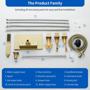 Deck Mounted Bath Filler Widespread Five-Piece Bathtub Faucet with Pull-Out Handheld Shower deck-mounted-bath-filler-widespread-five-piece-bathtub-faucet-with-pull-out-handheld-shower 