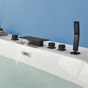 Deck Mounted Roman Bath Filler 5-Hole 2-Handle tub faucet trim with High Pressure Hand Shower and SUS304 Bath Tub Spout 5-hole-2-handle-deck-mounted-roman-bath-filler-with-high-pressure-hand-shower-and-sus304-bath-tub-spout 