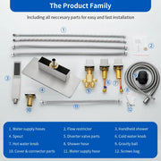 Deck Mounted Roman Bath Filler 5-Hole 2-Handle tub faucet trim with High Pressure Hand Shower and SUS304 Bath Tub Spout 5-hole-2-handle-deck-mounted-roman-bath-filler-with-high-pressure-hand-shower-and-sus304-bath-tub-spout 