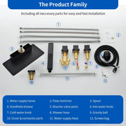 Deck Mounted Roman Bath Filler 5-Hole 2-Handle tub faucet trim with High Pressure Hand Shower and SUS304 Bath Tub Spout 5-hole-2-handle-deck-mounted-roman-bath-filler-with-high-pressure-hand-shower-and-sus304-bath-tub-spout 