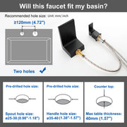 Deck Mounted Two Holes Single-Handle Waterfall Bathroom Sink Faucet 1.2GPM bathroom-sink-faucet-black 
