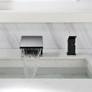 Deck Mounted Two Holes Single-Handle Waterfall Bathroom Sink Faucet 1.2GPM bathroom-sink-faucet-black 