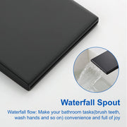 Deck Mounted Two Holes Single-Handle Waterfall Bathroom Sink Faucet 1.2GPM bathroom-sink-faucet-black 