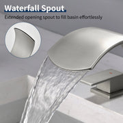 Deck Mounted Waterfall 8" Widespread Bathroom Sink Faucet 3 Holes,Double Handle Basin Mixer Tap deck-mount-waterfall-faucet-8-widespread-3-hole 