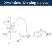 Deck Mounted Waterfall 8" Widespread Bathroom Sink Faucet 3 Holes,Double Handle Basin Mixer Tap deck-mount-waterfall-faucet-8-widespread-3-hole 