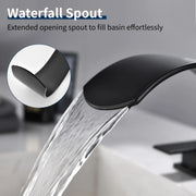 Deck Mounted Waterfall 8" Widespread Bathroom Sink Faucet 3 Holes,Double Handle Basin Mixer Tap deck-mount-waterfall-faucet-8-widespread-3-hole 