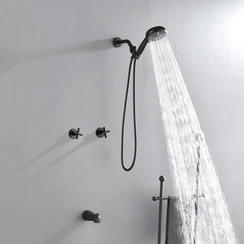 Diverter Tub and Shower Trim Kit with 2-Cross Handle,10 Spray Handheld Shower diverter-tub-and-shower-trim-kit-with-2-cross-handle-10-spray-handheld-shower 