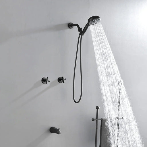 Diverter Tub and Shower Trim Kit with 2-Cross Handle,10 Spray Handheld Shower diverter-tub-and-shower-trim-kit-with-2-cross-handle-10-spray-handheld-shower 