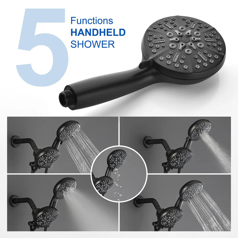 Dual-Function Shower Faucet Set with Valve Bathroom High Pressure 5-Setting Dual 2 in 1 Shower System with Handheld Showerhead dual-function-shower-faucet-set-with-valve-bathroom-high-pressure-35-setting-dual-2-in-1-shower-system-with-handheld-showerhead-3-way-water-diverter-shower 