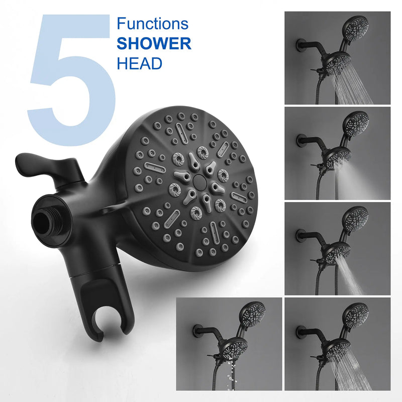 Dual-Function Shower Faucet Set with Valve Bathroom High Pressure 5-Setting Dual 2 in 1 Shower System with Handheld Showerhead dual-function-shower-faucet-set-with-valve-bathroom-high-pressure-35-setting-dual-2-in-1-shower-system-with-handheld-showerhead-3-way-water-diverter-shower 