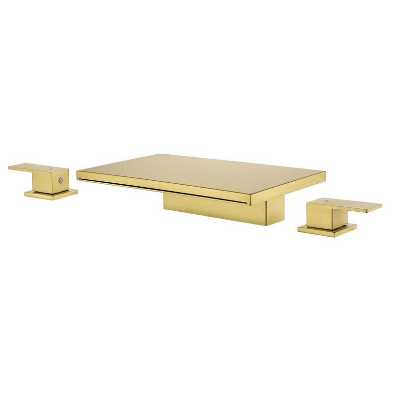 Dual Lever Bathroom Basin Tap Hot and Cold Water Square Widespread Waterfall 3-Hole Roman Tub Faucet Trim dual-lever-3-hole-hot-and-cold-water-square-bathroom-basin-tap-widespread-waterfall-bathroom-faucet 