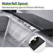 Dual Lever Bathroom Basin Tap Hot and Cold Water Square Widespread Waterfall 3-Hole Roman Tub Faucet Trim dual-lever-3-hole-hot-and-cold-water-square-bathroom-basin-tap-widespread-waterfall-bathroom-faucet 