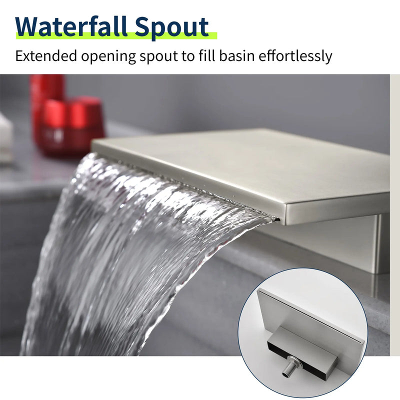 Dual Lever Bathroom Basin Tap Hot and Cold Water Square Widespread Waterfall 3-Hole Roman Tub Faucet Trim dual-lever-3-hole-hot-and-cold-water-square-bathroom-basin-tap-widespread-waterfall-bathroom-faucet 