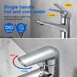 Single Handle Bathroom Sink Faucet Deck Mount One Hole Vanity Faucet with Pop-Up Drain - Matte Black, Chrome, Brushed Nickel, Brushed Gold