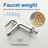 Single Handle Bathroom Sink Faucet Deck Mount One Hole Vanity Faucet with Pop-Up Drain - Matte Black, Chrome, Brushed Nickel, Brushed Gold