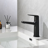 Single Handle Bathroom Sink Faucet Deck Mount One Hole Vanity Faucet with Pop-Up Drain - Matte Black, Chrome, Brushed Nickel, Brushed Gold