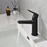 Single Handle Bathroom Sink Faucet Deck Mount One Hole Vanity Faucet with Pop-Up Drain - Matte Black, Chrome, Brushed Nickel, Brushed Gold
