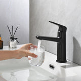 Single Handle Bathroom Sink Faucet Deck Mount One Hole Vanity Faucet with Pop-Up Drain - Matte Black, Chrome, Brushed Nickel, Brushed Gold