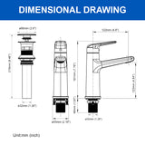 Single Handle Bathroom Sink Faucet Deck Mount One Hole Vanity Faucet with Pop-Up Drain - Matte Black, Chrome, Brushed Nickel, Brushed Gold