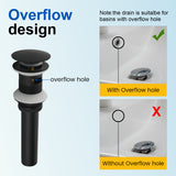 Single Handle Bathroom Sink Faucet Deck Mount One Hole Vanity Faucet with Pop-Up Drain - Matte Black, Chrome, Brushed Nickel, Brushed Gold