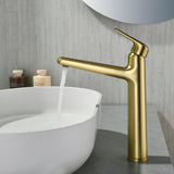 1-Hole Vessel Bathroom Faucet Brass Single Lever Basin Mixer Faucet with Stainles Steel Pop Up Sink Drain