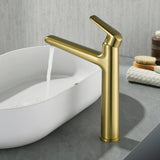 1-Hole Vessel Bathroom Faucet Brass Single Lever Basin Mixer Faucet with Stainles Steel Pop Up Sink Drain
