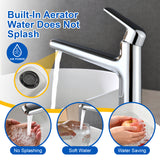 1-Hole Vessel Bathroom Faucet Brass Single Lever Basin Mixer Faucet with Stainles Steel Pop Up Sink Drain