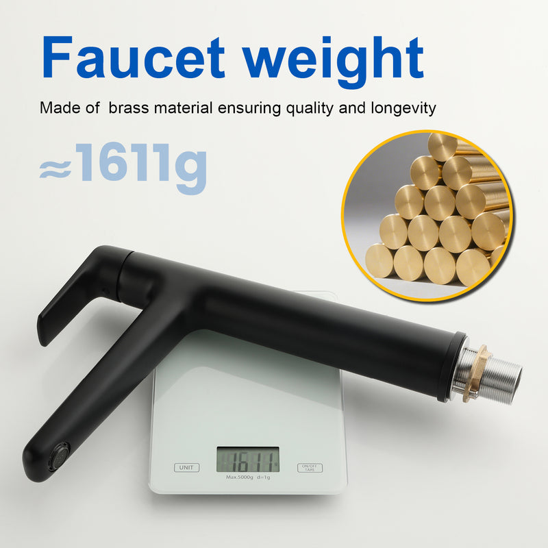 1-Hole Vessel Bathroom Faucet Brass Single Lever Basin Mixer Faucet with Stainles Steel Pop Up Sink Drain