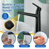 1-Hole Vessel Bathroom Faucet Brass Single Lever Basin Mixer Faucet with Stainles Steel Pop Up Sink Drain