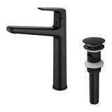 1-Hole Vessel Bathroom Faucet Brass Single Lever Basin Mixer Faucet with Stainles Steel Pop Up Sink Drain