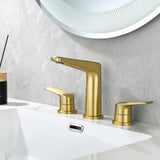 3 Piece Bathroom Sink Faucet Deck Mount Brass 2 Handle 8 In. Widespread Wash Basin Faucet with Popup Drain