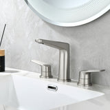 3 Piece Bathroom Sink Faucet Deck Mount Brass 2 Handle 8 In. Widespread Wash Basin Faucet with Popup Drain