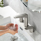3 Piece Bathroom Sink Faucet Deck Mount Brass 2 Handle 8 In. Widespread Wash Basin Faucet with Popup Drain