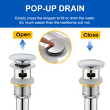 3 Piece Bathroom Sink Faucet Deck Mount Brass 2 Handle 8 In. Widespread Wash Basin Faucet with Popup Drain