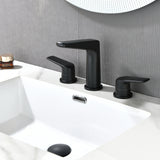 3 Piece Bathroom Sink Faucet Deck Mount Brass 2 Handle 8 In. Widespread Wash Basin Faucet with Popup Drain