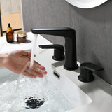 3 Piece Bathroom Sink Faucet Deck Mount Brass 2 Handle 8 In. Widespread Wash Basin Faucet with Popup Drain