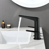 3 Piece Bathroom Sink Faucet Deck Mount Brass 2 Handle 8 In. Widespread Wash Basin Faucet with Popup Drain