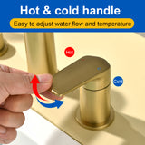 Brass Roman Tub Faucet 4 Piece Deck Mounted Bath Tap with Handshower - Brushed Gold, Brushed Nickel, Matte Black, Chrome