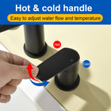 Brass Roman Tub Faucet 4 Piece Deck Mounted Bath Tap with Handshower - Brushed Gold, Brushed Nickel, Matte Black, Chrome