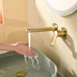 Two-Hole Wall Mount Faucet Vanity Brass Single Lever Washbasin Faucet with Hot Cold Water Mixer for Hotel Bathroom